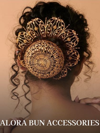 The Alora bun accessory is a statement piece that turns a simple hairstyle into a work of art. It's perfect for a reception or cocktail look.