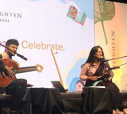 Performing 'Cartography' at the NLighten conference in Kochi. This was a conceptual piece I composed and performed alongside Vishnu R, with dramaturgy by Abhishek Majumdar.