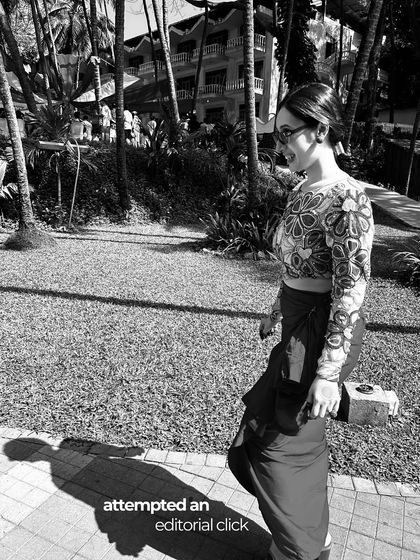 Attempting an editorial click on the go. We are always looking for those perfect shots that capture the essence of the look.