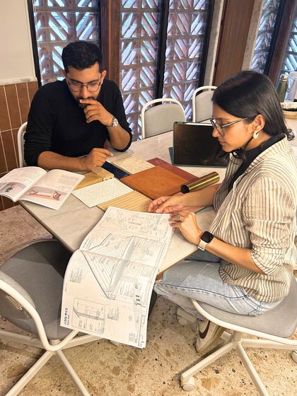 A nostalgic moment, with us collaborating at the big table in our new studio extension. This space holds both memory and momentum for us, and we're grateful to be building our vision here together.