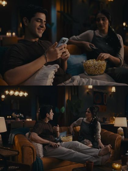 A candid moment from the Prime Video shoot, showcasing the comfortable and chic loungewear I selected for the actors.