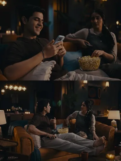 A candid moment from the Prime Video shoot, showcasing the comfortable and chic loungewear I selected for the actors.