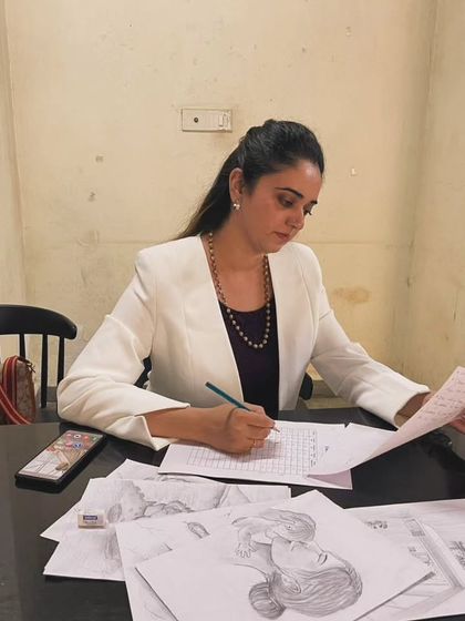 Here I am, seriously at work judging the art submissions at Mood Indigo. It was inspiring to see so much young talent and creativity in one place.