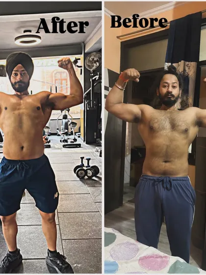 Real results for real people. This is the 60-day 'fat to fit' transformation of my client, Dev Singh. With a personalized workout plan and nutrition guidance, this is the kind of change that is possible when you are dedicated.