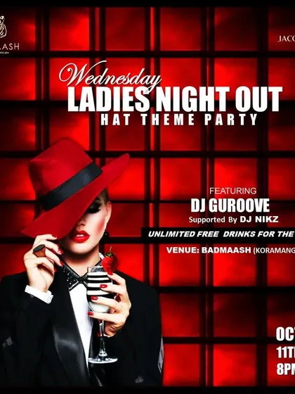 A 'Hat Theme Party' edition of my Wednesday Ladies Night, showcasing my creative event concepts.