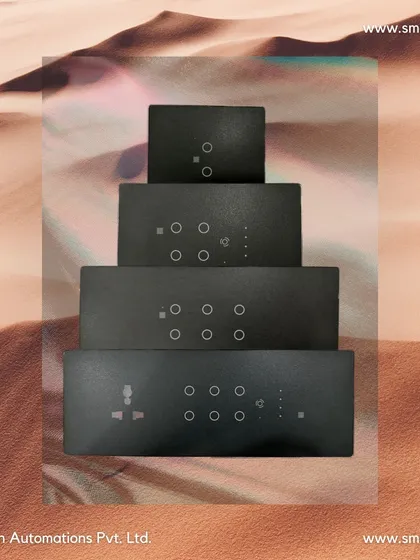 Our smart touch switches are available in a variety of module sizes to fit any requirement, from a single switch to a complex multi-gang panel, all while maintaining a consistent and elegant design.
