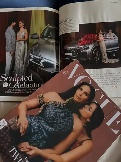 A career highlight, this is from my first-ever shoot for Vogue. This editorial spread for an Audi campaign showcases a sculpted, celebratory look perfect for high-end commercial work.
