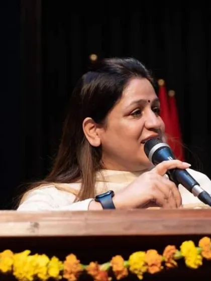 A candid shot while speaking at The Northcap University. Engaging with students on legal topics is a passion of mine.