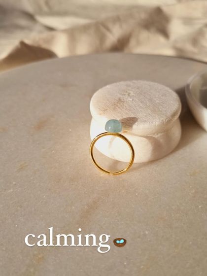 A ring for every mood. This is my 'bhūmi' Aquamarine Mood Ring, designed to bring soothing energy, courage, and enlightenment.