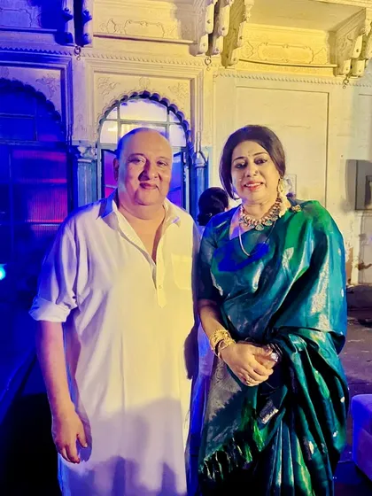 With a fellow artist at the "Rangilee Bahu ka Mahal" after my performance. Connecting with other musicians is one of the best parts of my work.