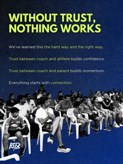 The foundation of our youth program is the relationship between coach, athlete, and parent. This visual emphasizes that trust builds confidence and momentum, and that connection is the starting point for all progress.