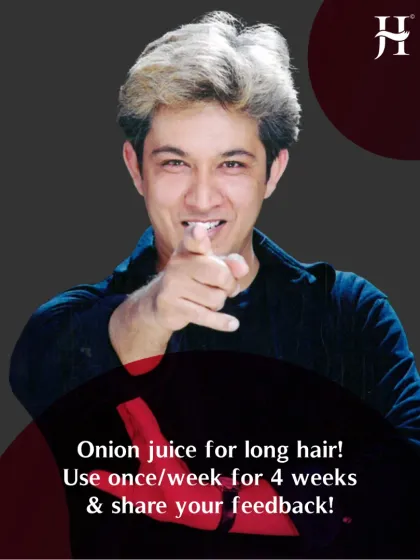 Want long hair? Here is a home remedy I stand by. Try using onion juice on your scalp once a week for four weeks and see the results for yourself.