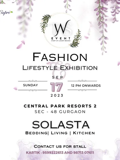 An event announcement featuring 'Solasta', a brand for bedding, living, and kitchen items.
