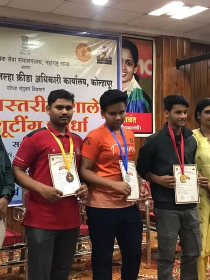 Our shooters on the podium at the State Interschool Shooting Competition in Kolhapur.