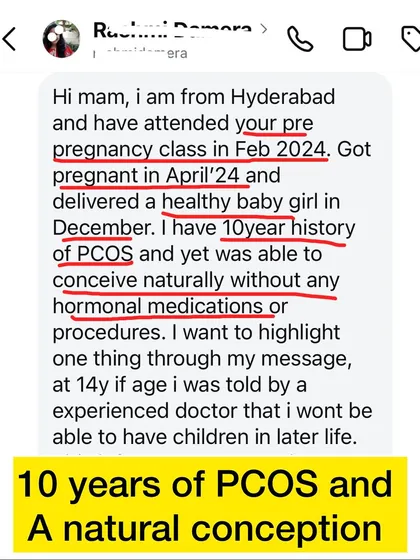 A diagnosis of PCOS, even one you've had for 10 years, is not the end of the story. This wonderful message from a student who conceived naturally shows that with the right guidance on lifestyle and nutrition, your body can find its balance.