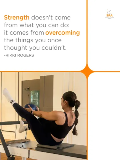 "Strength doesn't come from what you can do; it comes from overcoming the things you once thought you couldn't." A motivational quote that perfectly captures the Pilates journey.