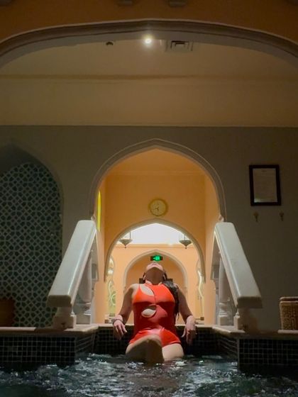 Indulging in some quality me-time in a beautiful jacuzzi in Jaipur. I highlight the wellness and relaxation aspects of a property, which are huge selling points.