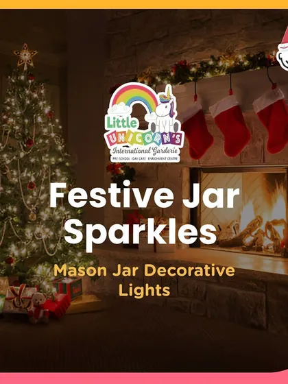Festive Jar Sparkles, a workshop where kids decorated their own mason jar lights for Christmas. A beautiful craft to light up the holidays.