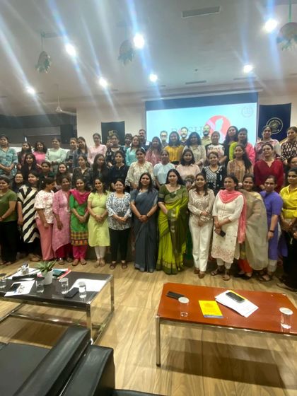 A group photograph with the dedicated teachers and staff after our POSH Act workshop. Building a safe workplace is a collective effort, and their engagement was a testament to their commitment.