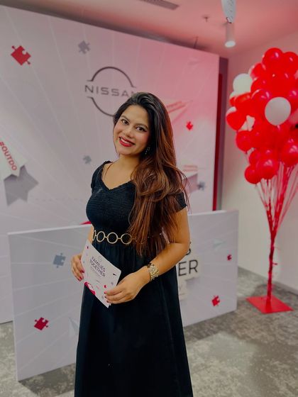 A happy pose at the Nissan "Families Together" event. My goal is to make sure everyone, including the host, is having a fantastic time.