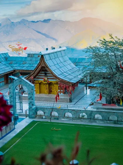 The serene beauty of a Himachali temple against the backdrop of the mountains. This photo represents my connection to my roots and the stunning locations available for photoshoots, from spiritual sites to vast landscapes.