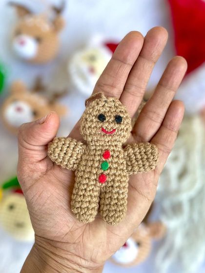 These mini Christmas ornaments are perfect for decorating your tree. The set includes tiny versions of Santa, reindeer, elves, and gingerbread men, all handmade with love.