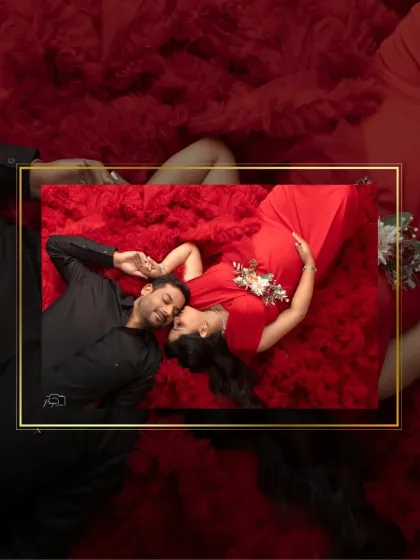 The story of two hearts waiting for a third. This artistic edit on a classic overhead couple pose adds a layer of romance and focus to this tender moment.