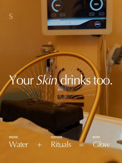 Your skin drinks too. Our advanced equipment, like this hair and scalp hydration tool, shows our commitment to providing hydration from the outside in, complementing what you do from the inside out.