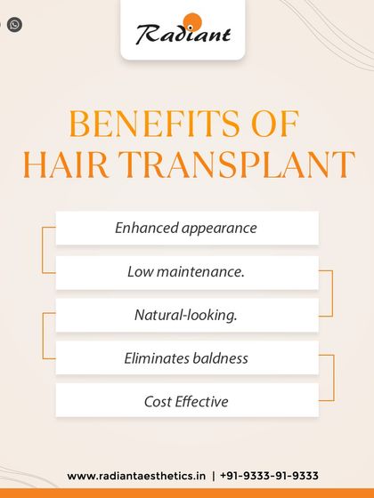This graphic summarizes the key benefits of a hair transplant, including an enhanced appearance, low maintenance, natural look, and cost-effectiveness over time.