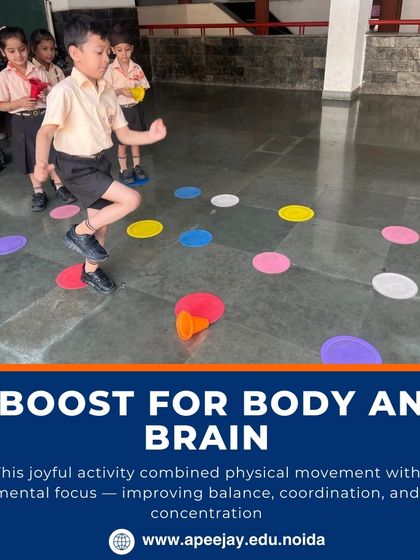 This joyful activity combined physical movement with mental focus. Hopping on colorful spots helped our Class 1 learners improve their balance, coordination, and concentration in a fun way.