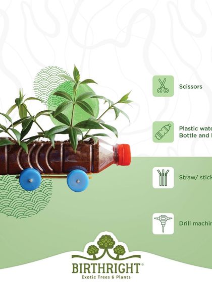 Turn a plastic bottle into a fun planter on wheels. This is a great DIY project to do with kids and teaches the value of recycling.