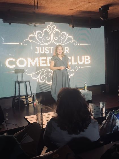 A view from the audience at the Just BLR Comedy Club. The intimate club setting is perfect for my style of comedy.