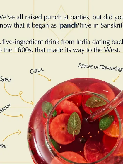 Did you know one of the world's first cocktails has Indian roots? We love sharing the stories behind what we drink, like how the party favorite 'punch' comes from the Sanskrit word 'panch', a five-ingredient drink from the 1600s.