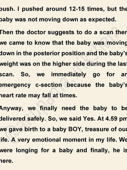 A scan revealed the baby was in a posterior position, making a vaginal birth difficult. This is a good example of how medical monitoring helps ensure a safe outcome for both mother and baby.