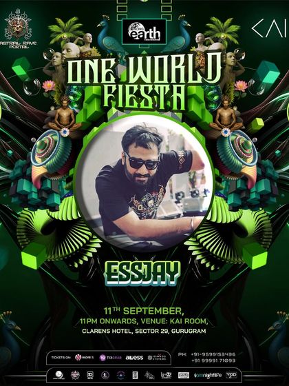 My personal artist flyer for the 'One World Fiesta' event. This shows how I position myself within the top-tier lineups I curate.