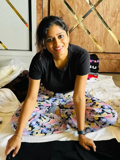 Here I am, sitting amongst the 'mess' before the magic happens. This is the first step of our process: taking everything out to sort and categorize.