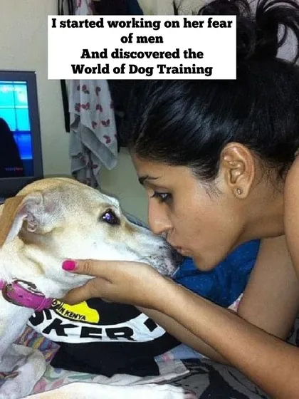 This is me with Pantu, the dog who started it all. Working through her fear of men is what led me to discover my life's passion for dog training. She is the reason I do what I do.