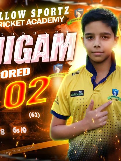 Another century for Siddhant Nigam, scoring 102 off just 62 balls. This explosive batting is developed through specialized power-hitting drills.