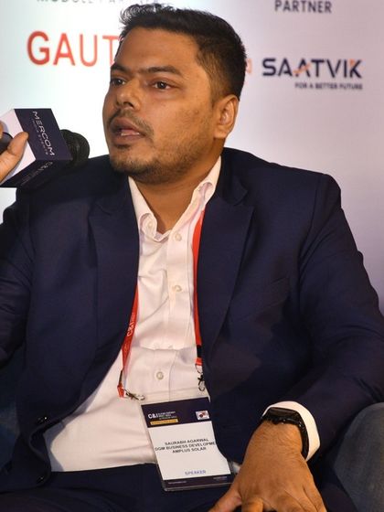 Saurabh Agarwal speaking on a panel about the growth of open access. He highlighted how the Green Energy Open Access Rules are making renewable energy viable for a broader range of businesses.