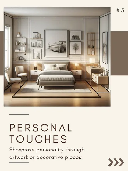 Personal touches are what make a room yours. I help clients showcase their personality through carefully selected artwork, photographs, and decorative pieces that tell their story.