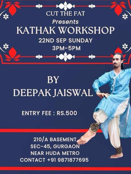 We are proud to present a Kathak workshop with the talented Deepak Jaiswal. Join us to explore the grace and intricate footwork of this beautiful classical dance form.