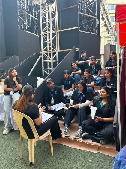 Conducting a detailed pre-show briefing with our crew for the Dhirubhai Ambani International School Annual Day. Meticulous planning and clear communication are central to our process, ensuring every team member understands their role in the show's execution.