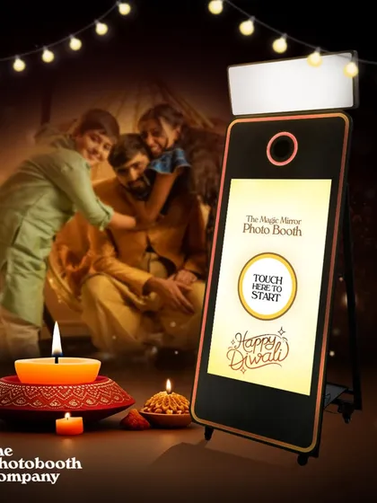Our Magic Mirror is ready for any festive occasion, including Diwali. We help you capture the sparkle and light of your celebrations with themed templates and instant memories.