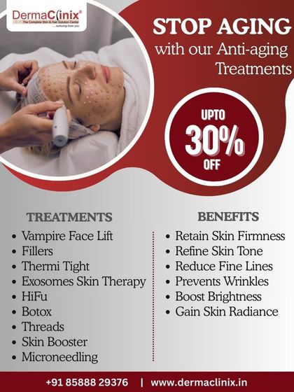 An overview of our anti-aging treatments available with a special offer. We provide everything from Vampire Face Lifts and fillers to HIFU and microneedling to help you retain skin firmness and radiance.