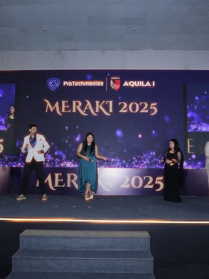 A performance segment during the Meraki 2025 event. I am not just a host, I am an entertainer who keeps the vibe alive.