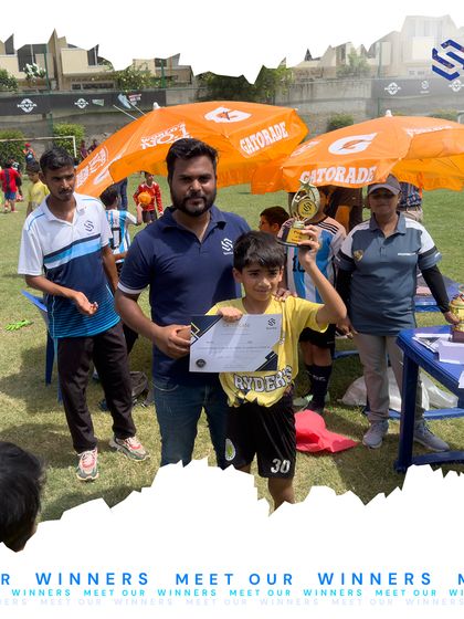 Another one of our champions receiving his award at the Sports Fiesta. The event was sponsored by Gatorade, showing the professional setup we provide for our competitive events.