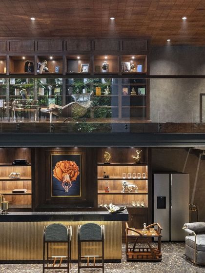 The design for our Utopia project is shaped by values of communion and contentment. This double-height space, with its mezzanine library and dramatic bar, is planned around treasured nooks that promote conversations and gatherings.