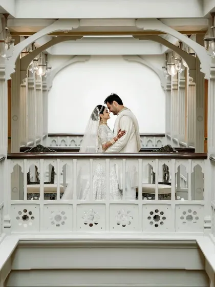 In the timeless elegance of this heritage location, we found the perfect frame for Aditya and Drishti's love story. We believe in using the beauty of a space to enhance the couple's narrative.