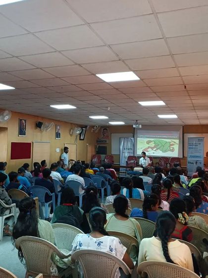 Another view of the packed hall during the CPR training. The engagement and focus from our members was fantastic to see.
