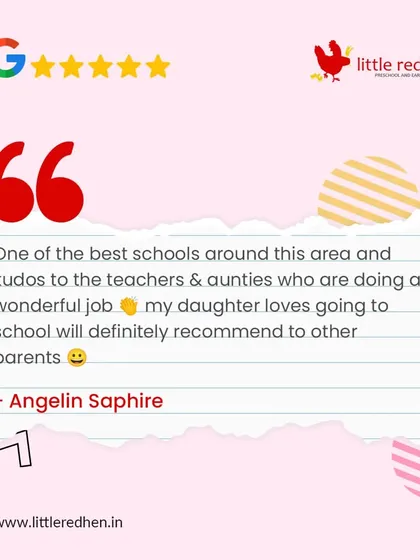 A glowing five-star Google review from a happy parent. This kind of feedback is our greatest reward and serves as a testament to the nurturing and effective learning environment my team and I work hard to create.